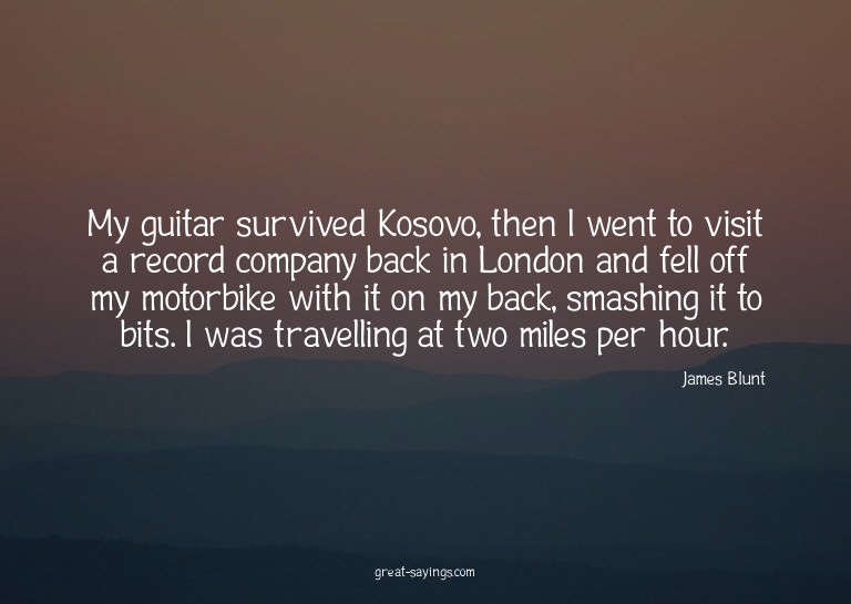 My guitar survived Kosovo, then I went to visit a recor