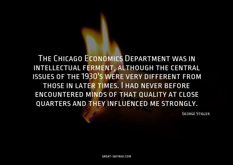 The Chicago Economics Department was in intellectual fe