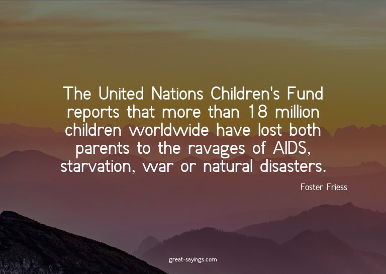 The United Nations Children's Fund reports that more th