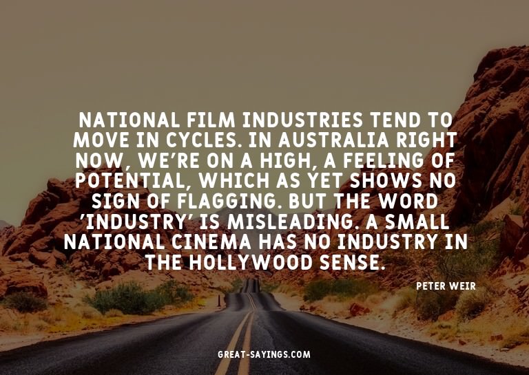 National film industries tend to move in cycles. In Aus