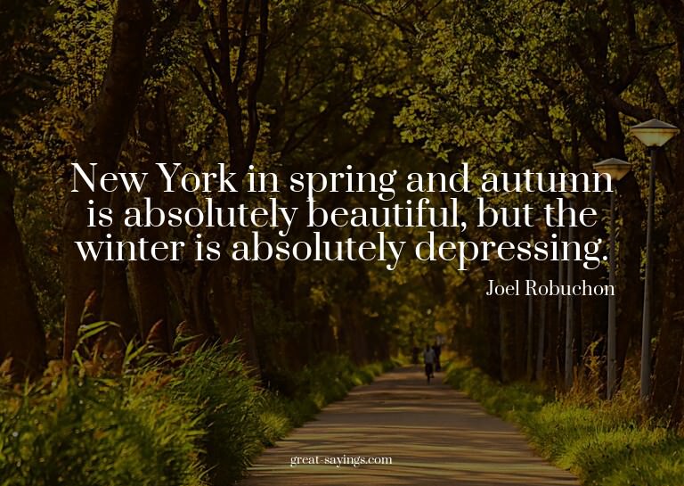 New York in spring and autumn is absolutely beautiful,