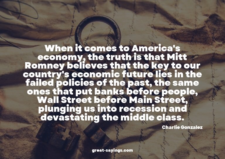 When it comes to America's economy, the truth is that M