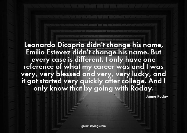 Leonardo Dicaprio didn't change his name, Emilio Esteve