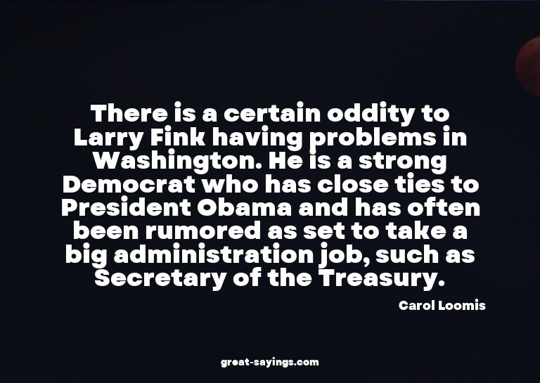 There is a certain oddity to Larry Fink having problems