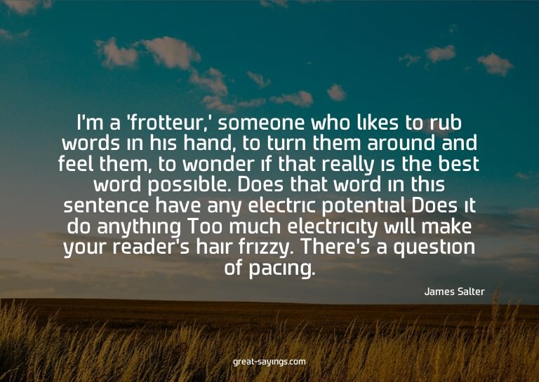 I'm a 'frotteur,' someone who likes to rub words in his