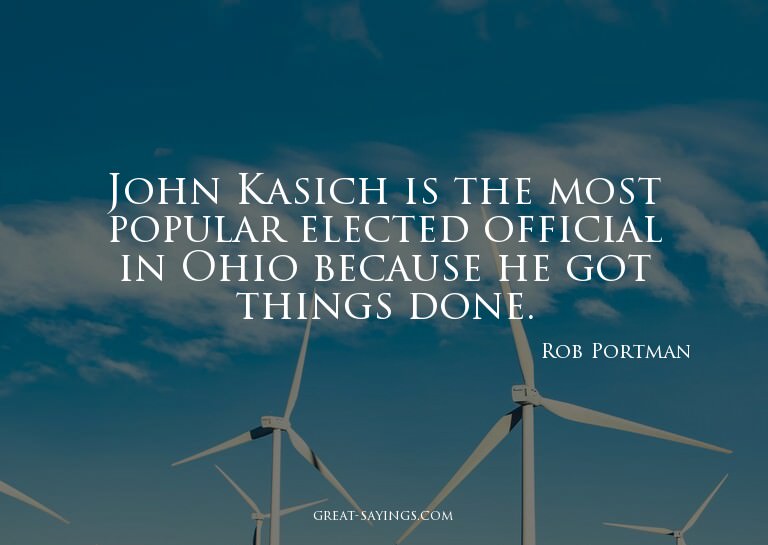 John Kasich is the most popular elected official in Ohi