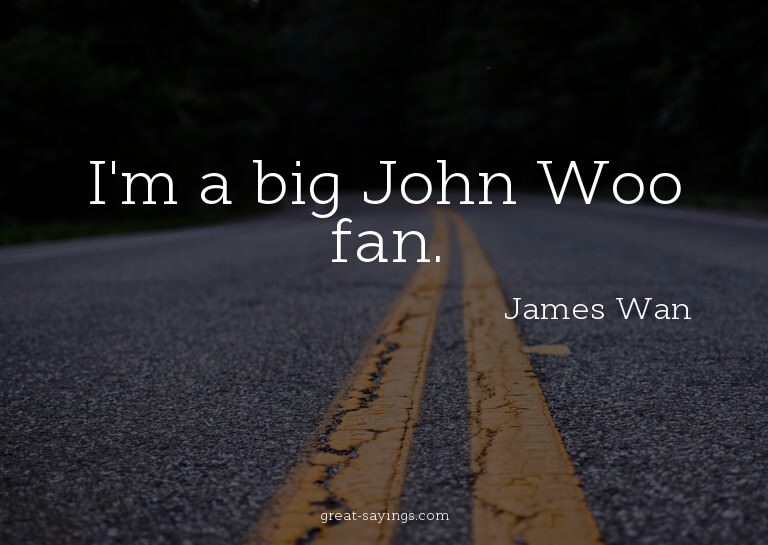 I'm a big John Woo fan.

