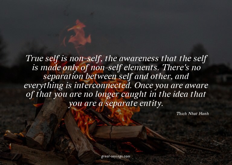 True self is non-self, the awareness that the self is m