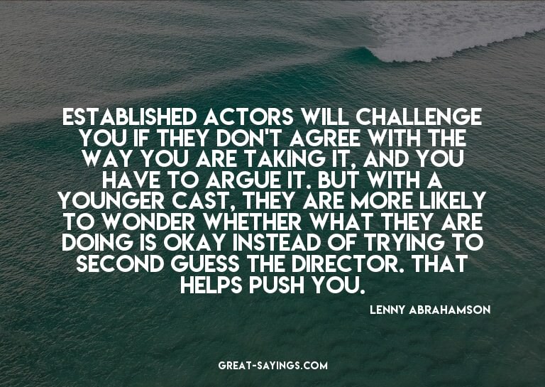Established actors will challenge you if they don't agr