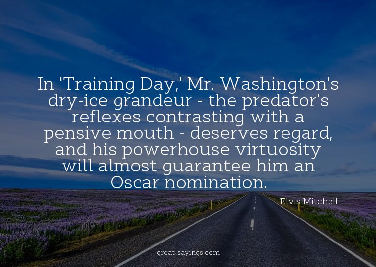 In 'Training Day,' Mr. Washington's dry-ice grandeur -