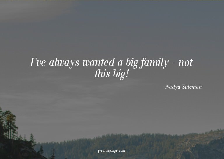 I've always wanted a big family - not this big!

