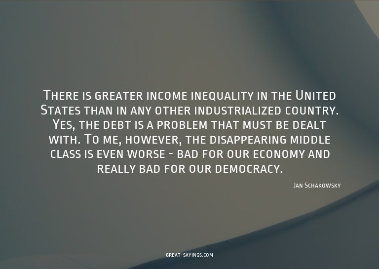 There is greater income inequality in the United States