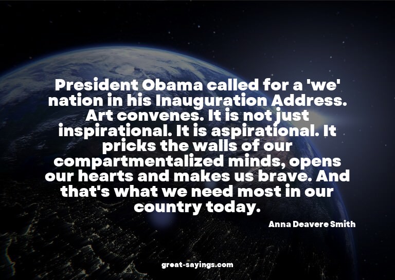 President Obama called for a 'we' nation in his Inaugur