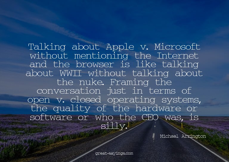 Talking about Apple v. Microsoft without mentioning the