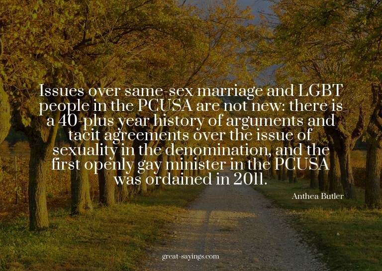 Issues over same-sex marriage and LGBT people in the PC