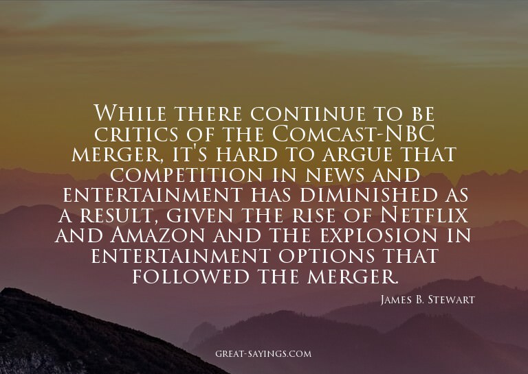 While there continue to be critics of the Comcast-NBC m
