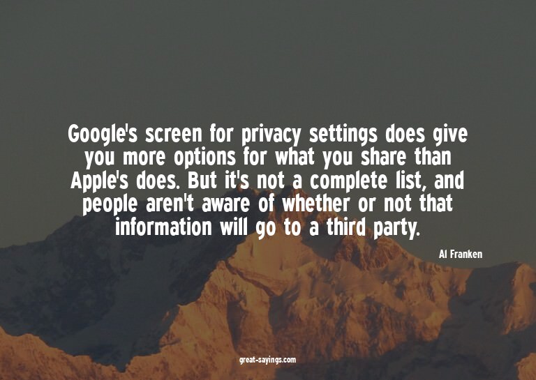 Google's screen for privacy settings does give you more