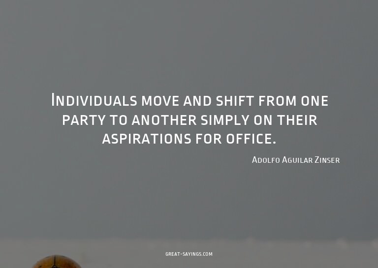 Individuals move and shift from one party to another si