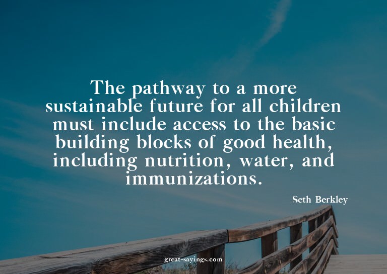 The pathway to a more sustainable future for all childr