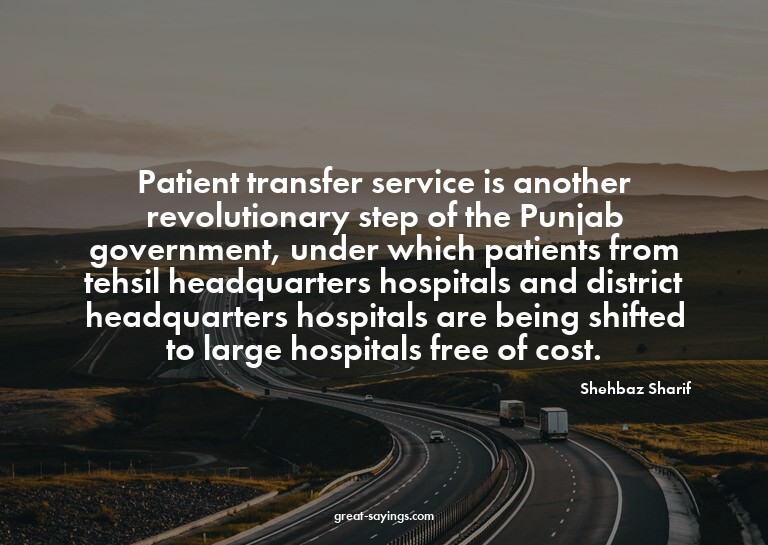 Patient transfer service is another revolutionary step