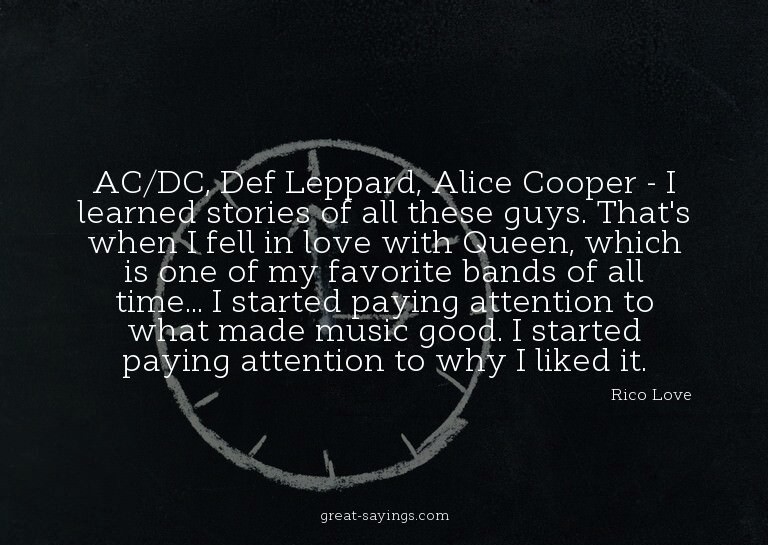 AC/DC, Def Leppard, Alice Cooper - I learned stories of