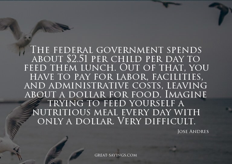 The federal government spends about $2.51 per child per