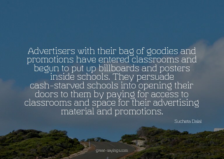 Advertisers with their bag of goodies and promotions ha