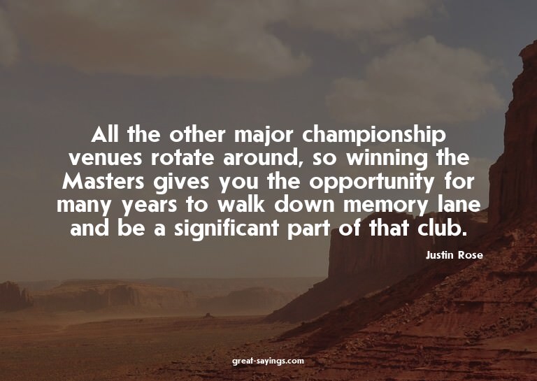 All the other major championship venues rotate around,