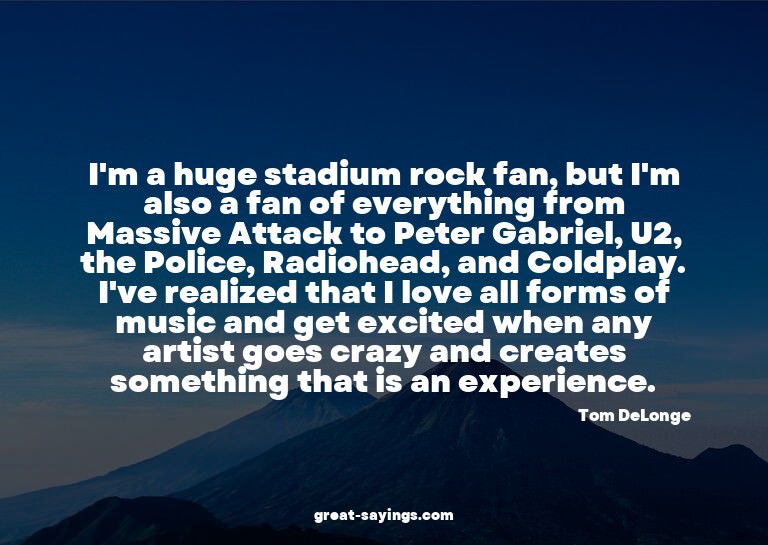 I'm a huge stadium rock fan, but I'm also a fan of ever