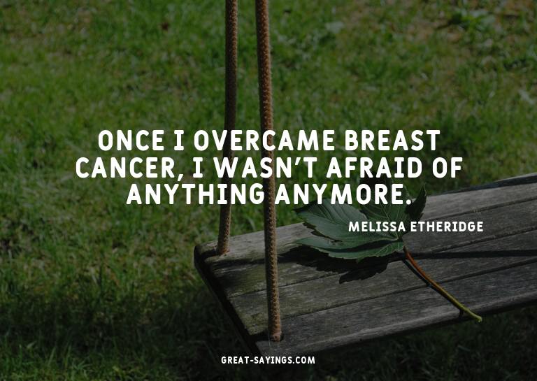 Once I overcame breast cancer, I wasn't afraid of anyth