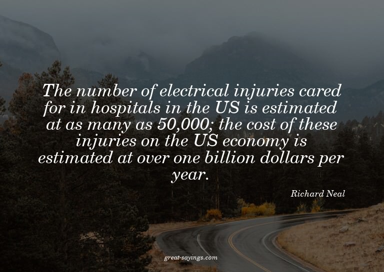 The number of electrical injuries cared for in hospital