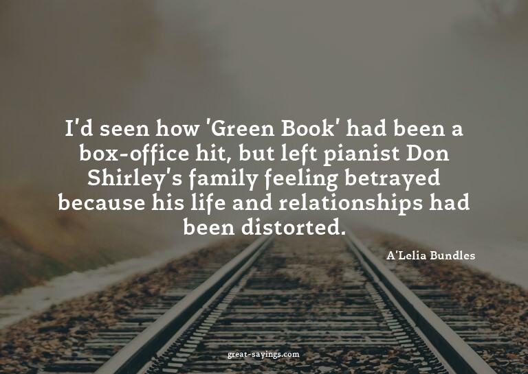 I'd seen how 'Green Book' had been a box-office hit, bu