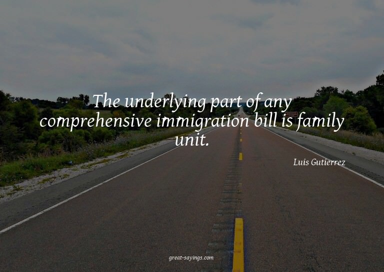 The underlying part of any comprehensive immigration bi