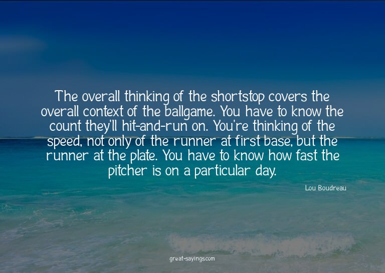 The overall thinking of the shortstop covers the overal