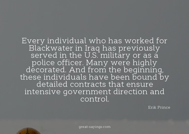 Every individual who has worked for Blackwater in Iraq
