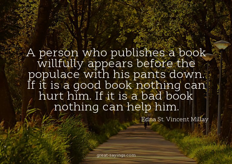 A person who publishes a book willfully appears before