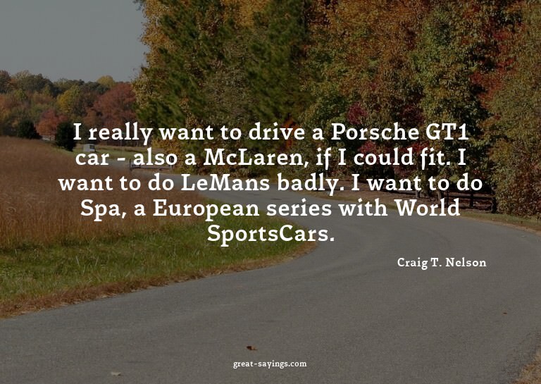 I really want to drive a Porsche GT1 car - also a McLar