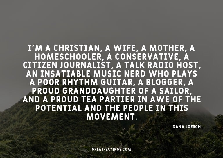 I'm a Christian, a wife, a mother, a homeschooler, a co