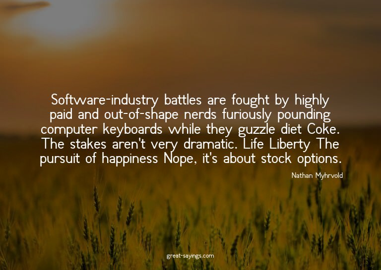 Software-industry battles are fought by highly paid and