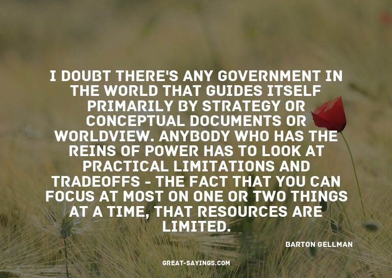 I doubt there's any government in the world that guides
