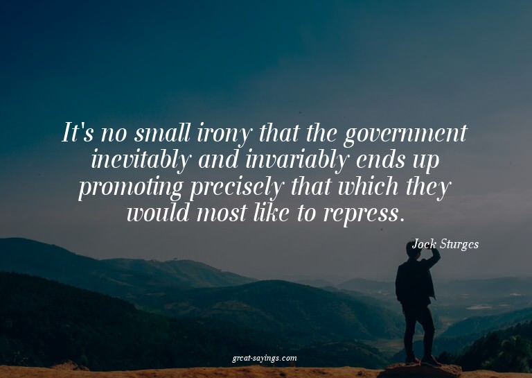 It's no small irony that the government inevitably and