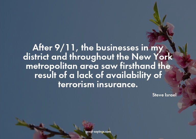 After 9/11, the businesses in my district and throughou