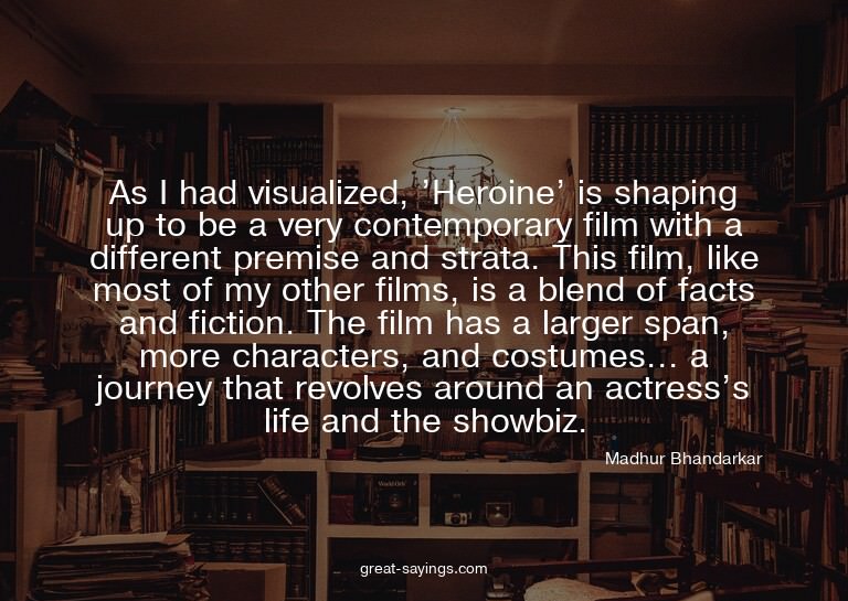 As I had visualized, 'Heroine' is shaping up to be a ve
