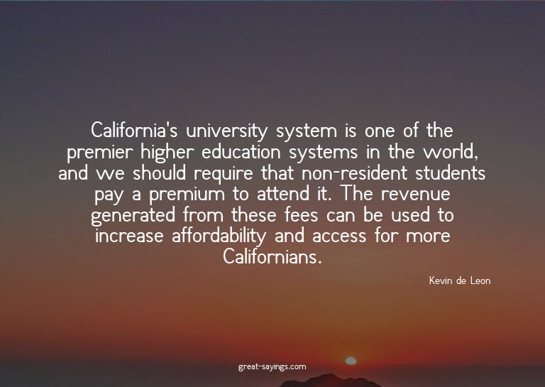 California's university system is one of the premier hi