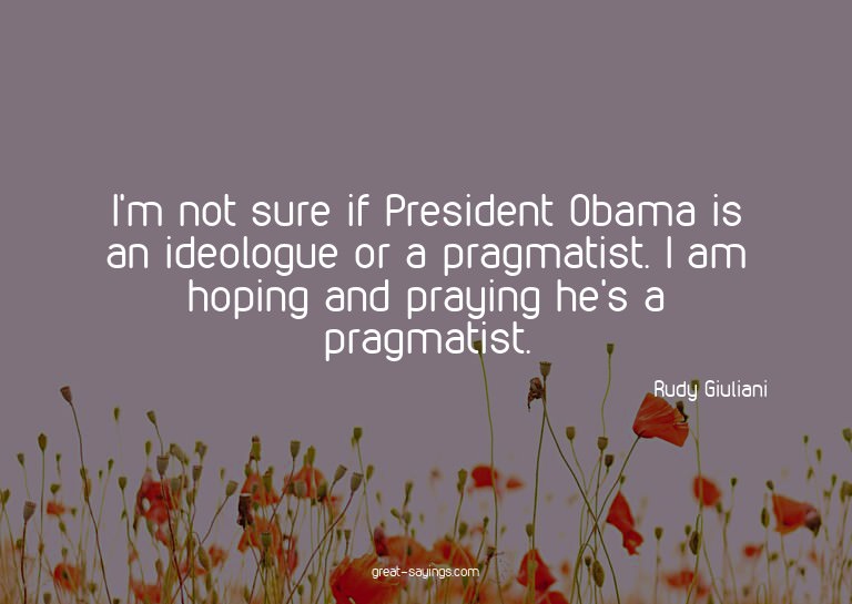 I'm not sure if President Obama is an ideologue or a pr