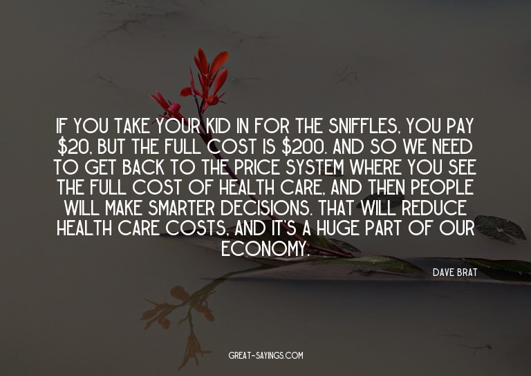 If you take your kid in for the sniffles, you pay $20,