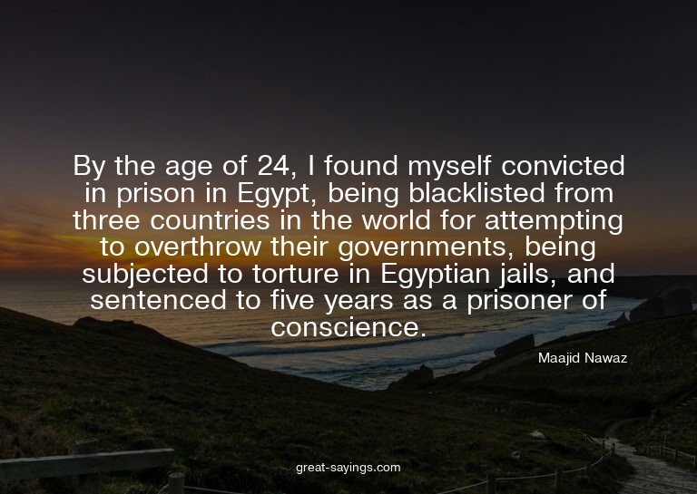 By the age of 24, I found myself convicted in prison in