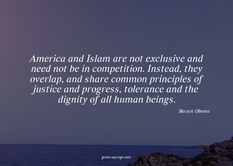 America and Islam are not exclusive and need not be in