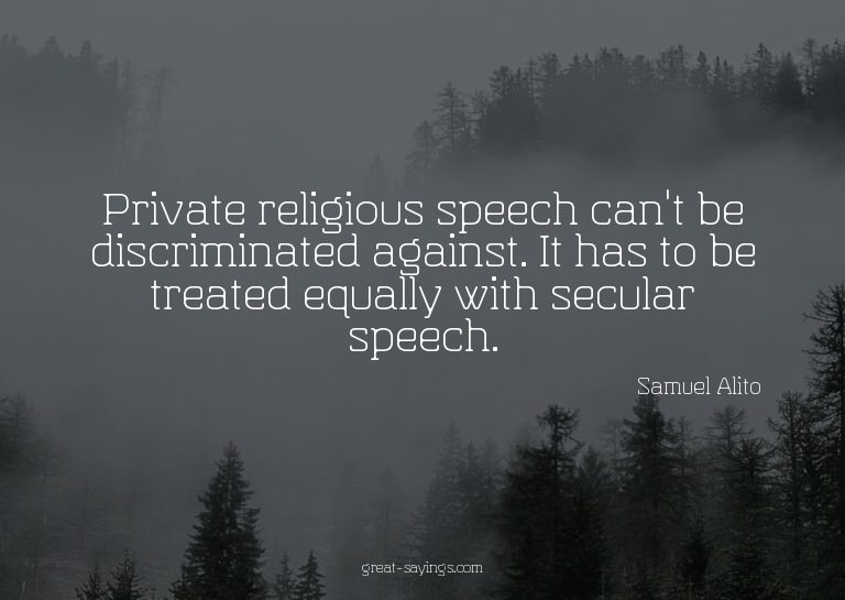 Private religious speech can't be discriminated against