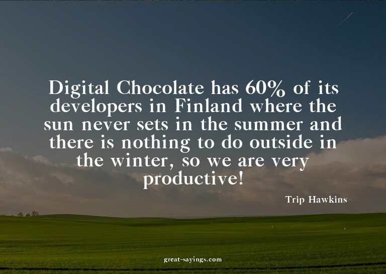 Digital Chocolate has 60% of its developers in Finland